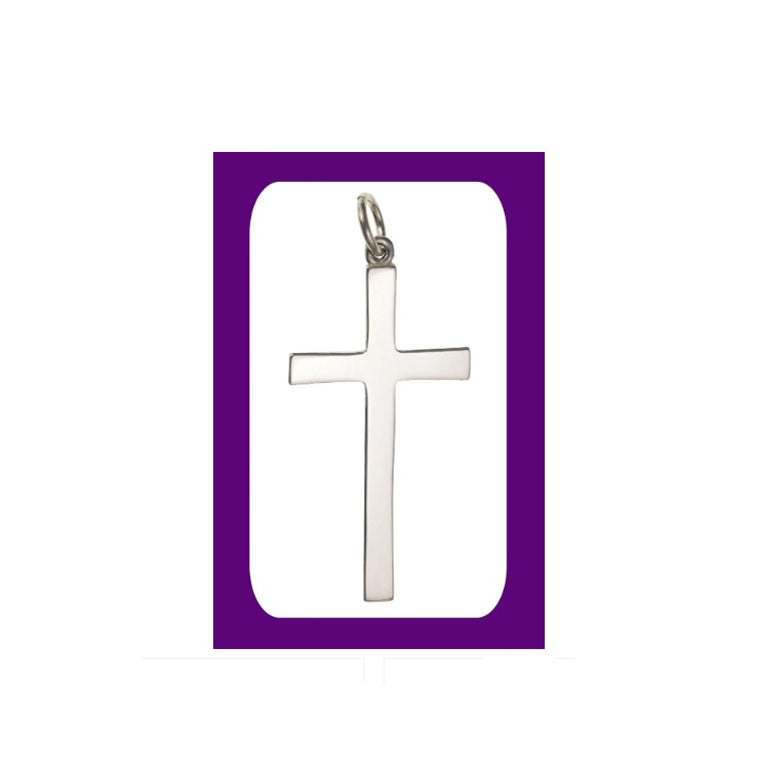 Sterling Silver Plain Cross Pendant 925 Hallmark 33 x 18mm