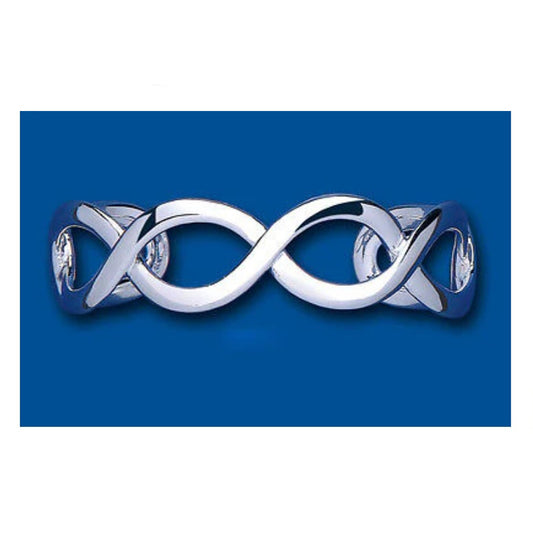 Sterling Silver Crossover Torque Bangle Hallmarked