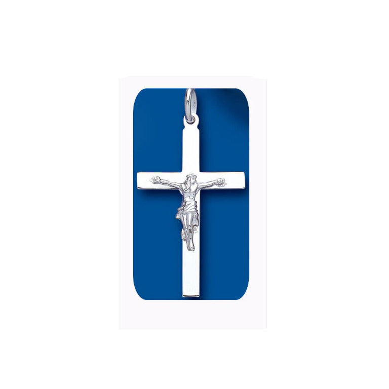 Solid Silver Large Crucifix Pendant Sterling Silver 925 Stamp All Chain Lengths