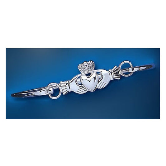 Sterling Silver Ladies Claddagh Bangle Hallmarked