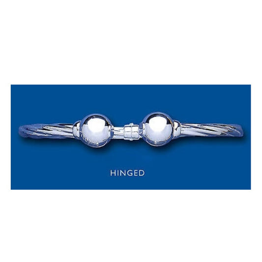 Sterling Silver Hinged Ladies Twist Torque Bangle Hallmarked