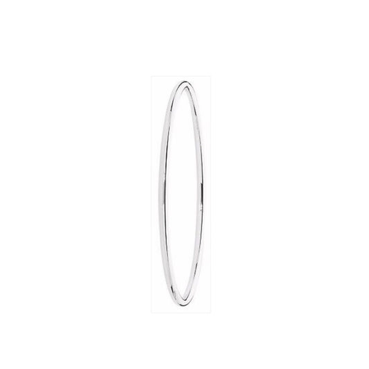 Sterling Silver Ladies Oval Plain Bangle 925 Hallmark