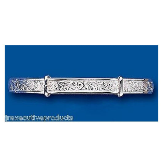 Solid Sterling Silver Ladies Patterned Expandable Bangle Hallmarked