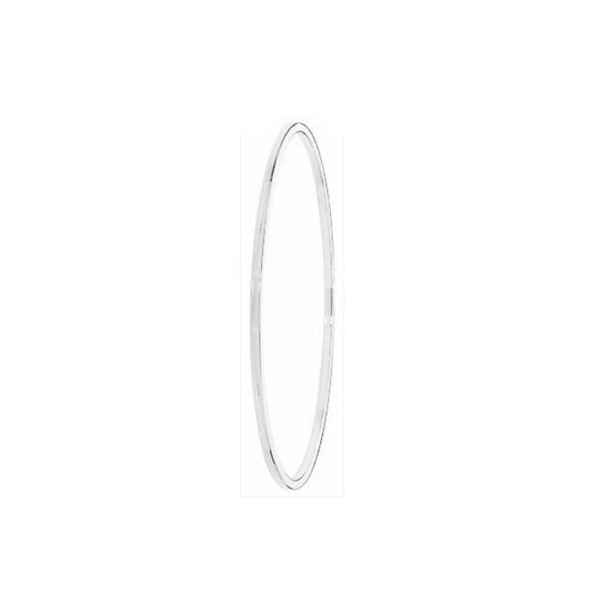 Sterling Silver Ladies Round Plain Bangle 925 Hallmark