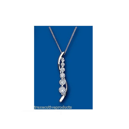 Sterling Silver Modern Pendant 18" Chain 925 Hallmark