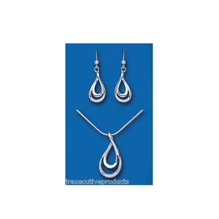Solid Silver Pendant and Earrings Set