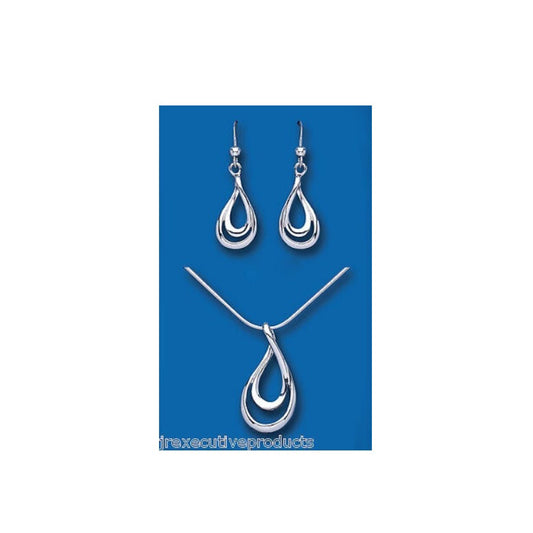 Solid Silver Pendant and Earrings Set