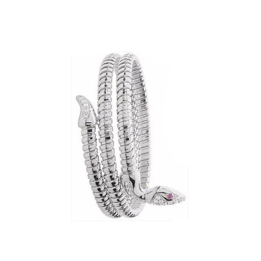 Sterling Silver Snake Serpent Wrap Cuff Bangle Hallmarked