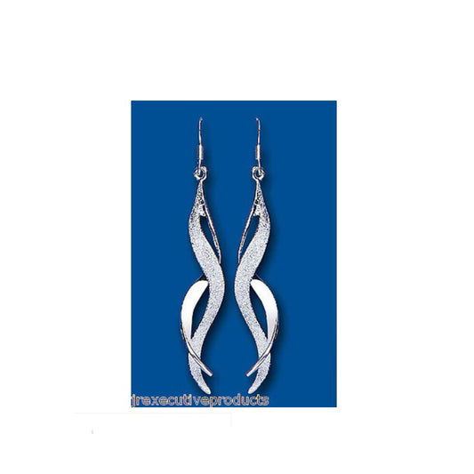 Sterling Silver Twist Drop Earrings 925 Hallmark British Made