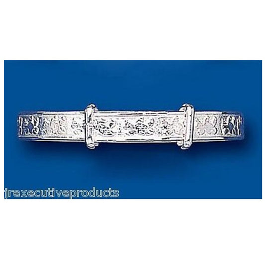 Teddy Bear Baby Bangle Solid Silver Adjustable Christening Gift 925 Hallmark