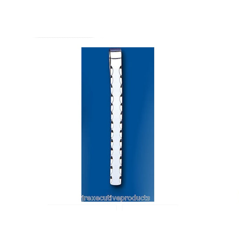 Silver Tie Slide Clip Sterling Silver Men's 5mm Diamond Cut Edge Hallmarked