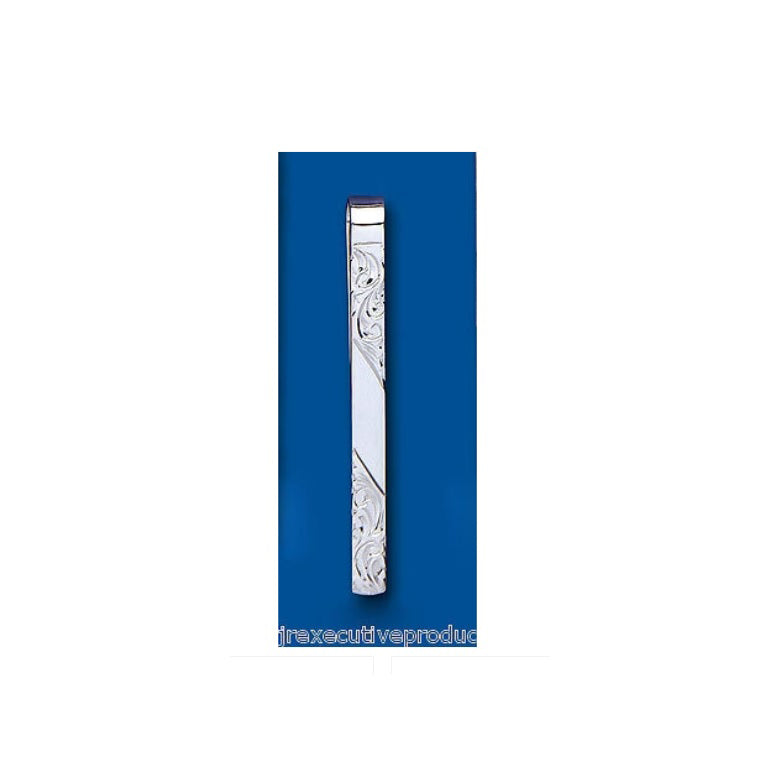 Tie Slide Solid Sterling Silver Engraved Design 925 Hallmark
