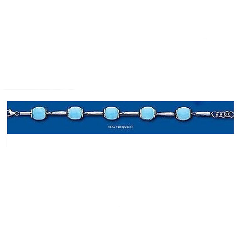 Natural Turquoise Bracelet Solid Sterling Silver Hallmarked