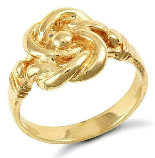 9ct gold gents knot ring by J R Jewellery featuring a polished twisted knot design