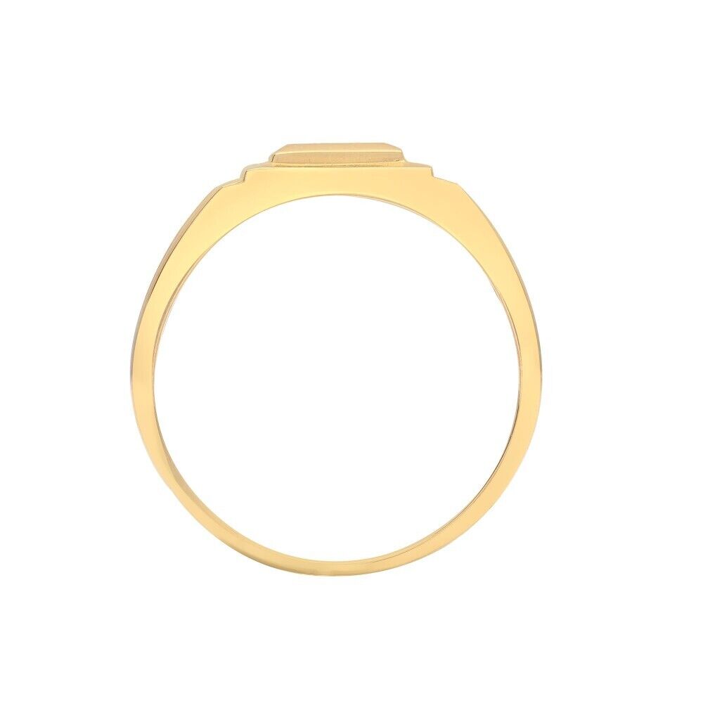 9ct gold gents signet ring with smooth flat top and polished finish by J R Jewellery