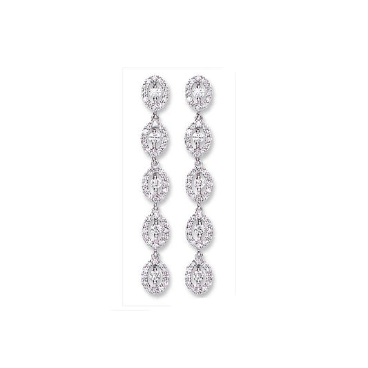 18ct White Gold 1.25ct Diamond Drop Earrings Hallmarked British Made
