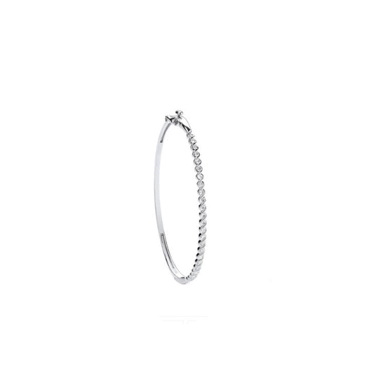 9ct White Gold 0.50ctw Ladies Diamond Bangle Made in London