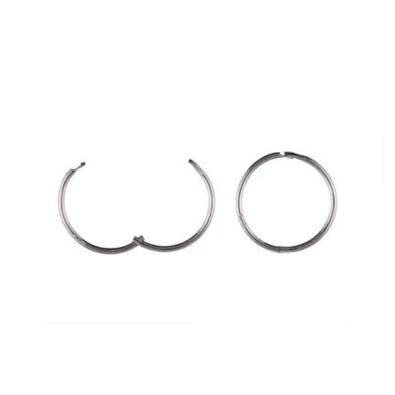 White Gold Sleeper Hoop Earrings Hoops 11mm Hinged