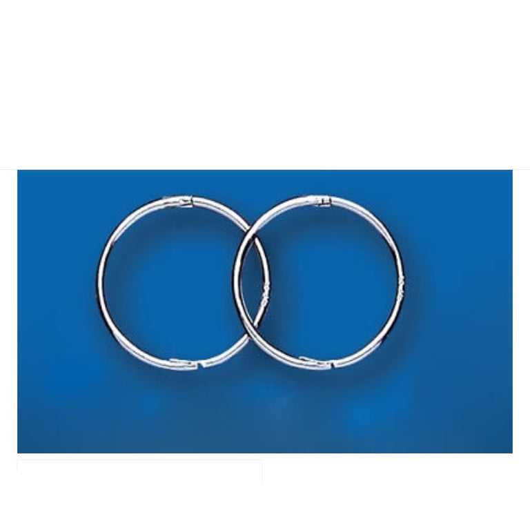 White Gold Sleeper Hoop Earrings Hoops 14mm Hinged