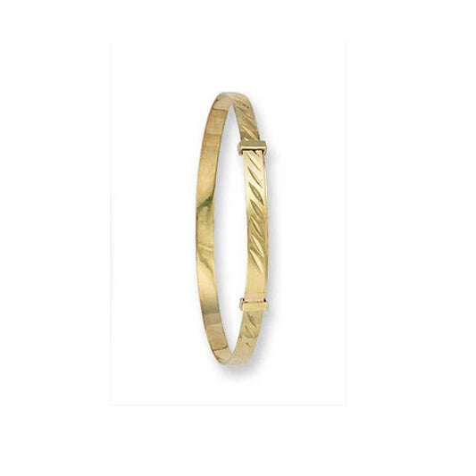 Yellow Gold Baby Bangle Christening Gift Expandable Hallmarked