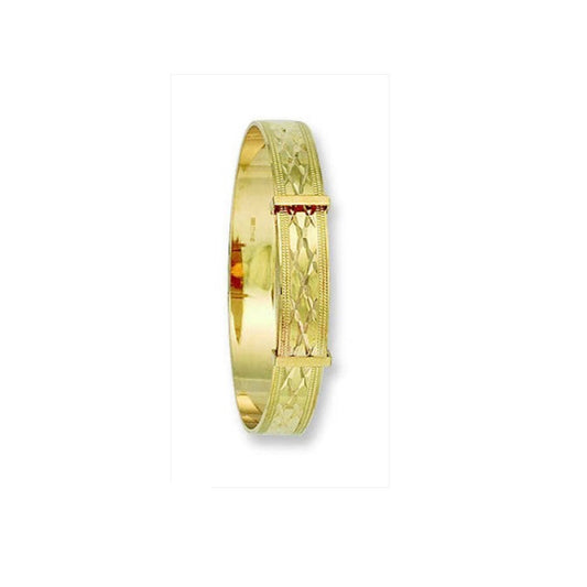 Yellow Gold Baby Bangle Traditional Adjustable Hallmarked