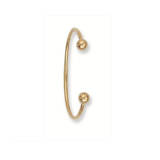Yellow Gold Baby Bangle Torque Christening Gift Hallmarked