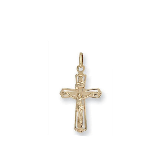 Yellow Gold Crucifix Pendant Hallmarked British Made