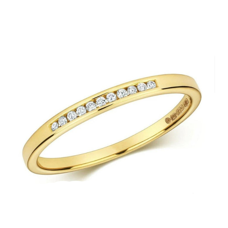 Real Diamond Eternity Ring Channel Set Solid 9ct Yellow Gold