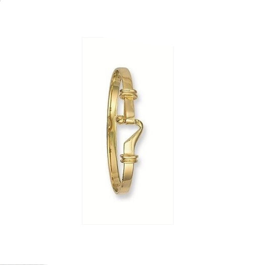 Yellow Gold Hook Baby Bangle Christening Gift Hallmarked