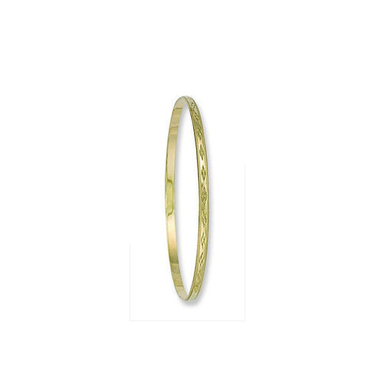 Slave Bangle Patterned Yellow Gold Ladies D Shape Bracelet