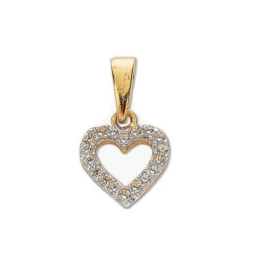 Yellow Gold Heart Pendant Sparkling Gemstone Small Necklace Hallmarked British