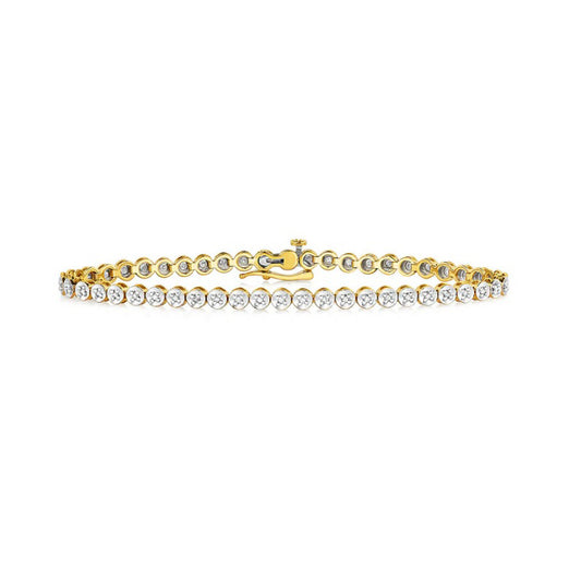 Diamond Tennis Bracelet Solid 9ct Yellow Gold Real Diamonds 0.50ctw