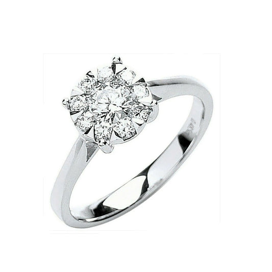 Real Diamond Ring 18ct White Gold 0.50 Carat Weight of Diamonds