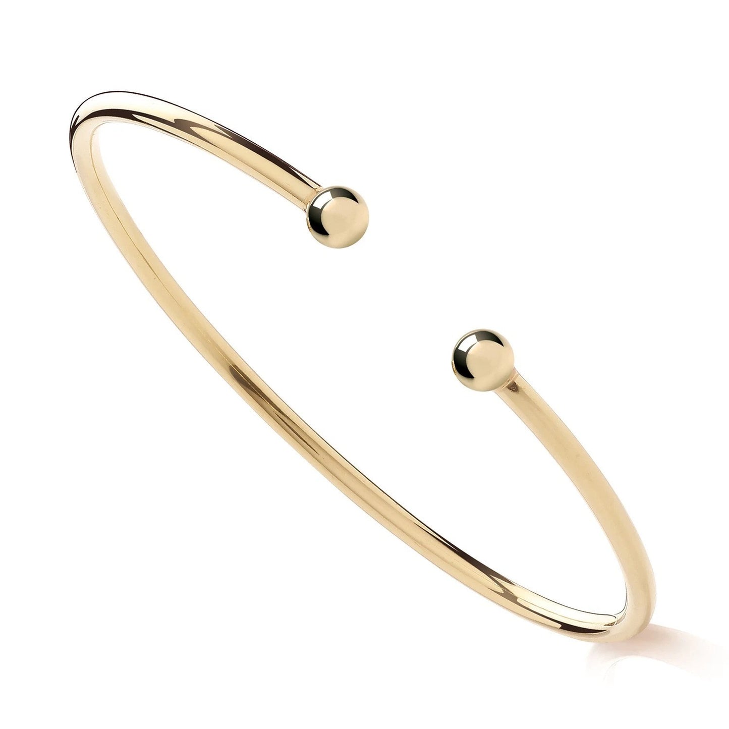 J R Jewellery 18ct Gold Mens Torque Bangle with a sleek open design and polished finish