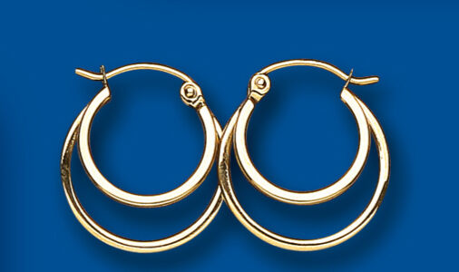Hoop Earrings Yellow Gold Hoops Creole 16mm Hallmarked
