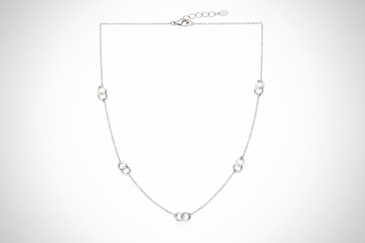 Solid Silver Fancy Necklace Chain 34"
