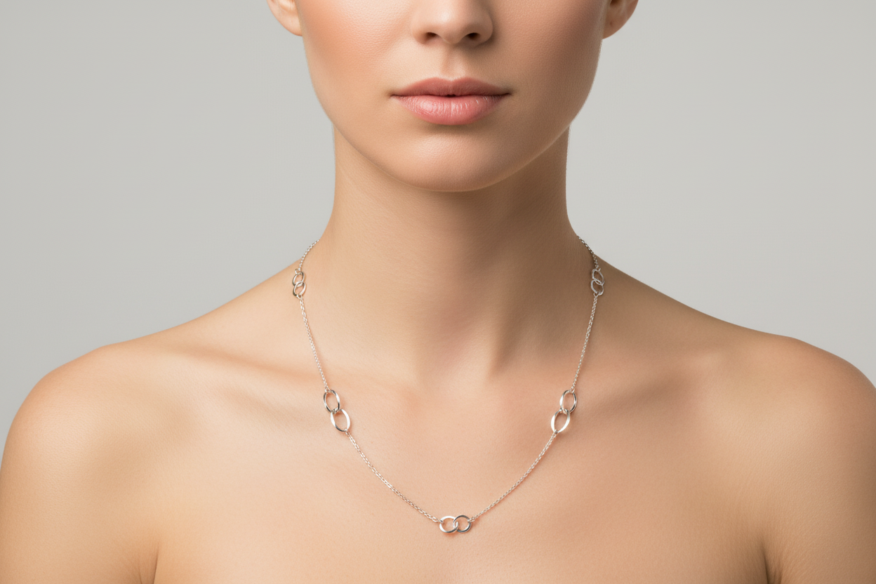 Solid Silver Necklace Chain 42"