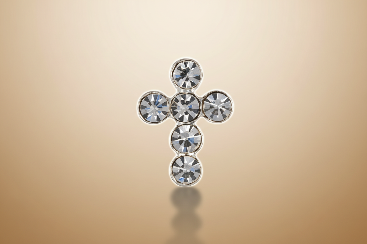 Mens Earring Cross Stud Earring Gents 925 Sterling Silver Cross Earring