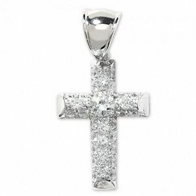 Sterling Silver Gemstone Cross Pendant Chunky Heavy Full Hallmark 54 x 29mm
