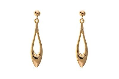 9ct Rose Gold Drop Earrings Red Gold Drops Dangly Hallmarked