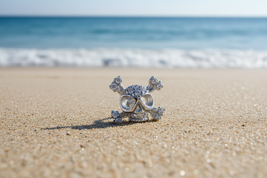 Mens Skull Crossbone Earring 925 Hallmark Stud