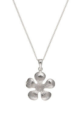 Silver Flower Pendant Necklace 20mm 925 hallmark