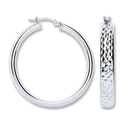 Hoop Earrings Wedding Hoops Silver Rhodium Plated Sterling Silver