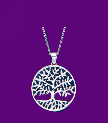 Tree of Life Pendant Sterling Silver 925 Hallmark 16 - 18 " Chain Boxed New Gift