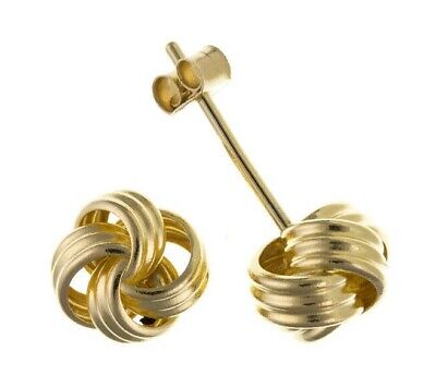 Yellow Gold Knot Stud Earrings 5mm Studs Solid 9 Carat Gold British Made