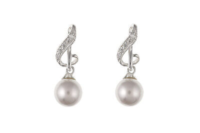 Pearl Earrings Drop Sterling Silver Drops Twist