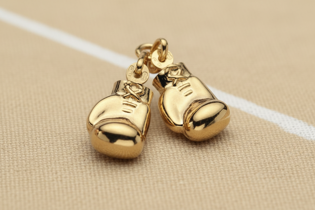 Plain Boxing Glove Pendant Yellow Gold Hallmarked British Made