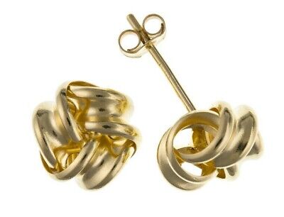 Yellow Gold Knot Stud Earrings Solid 9 Carat Studs 5mm British Made
