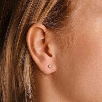 Real Diamond Solitaire Earrings 18ct Yellow Gold 0.25ctw Premium Diamonds