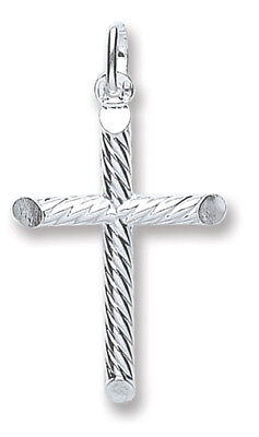 Silver Twisted Cross Pendant 925 hallmark